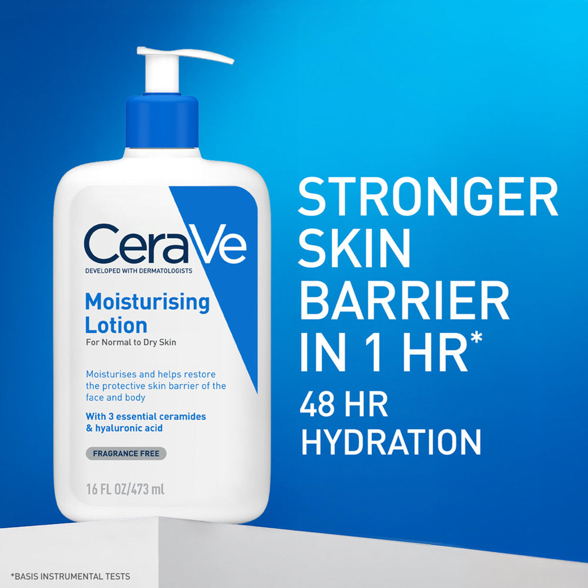 CeraVe Moisturizing Body Lotion for normal to dry skin with ceramides, dermatologist recommended, shown in a pump bottle.
