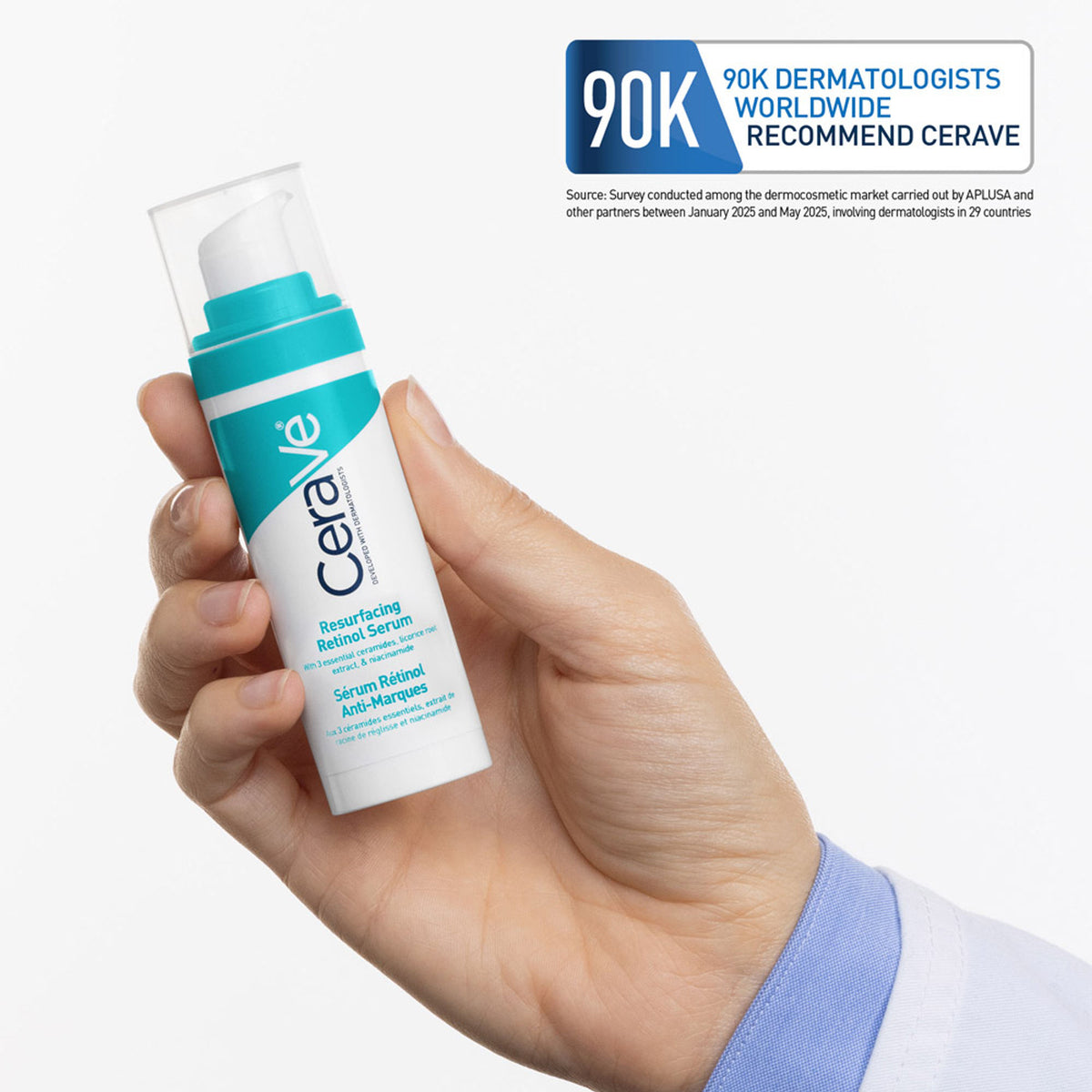 CeraVe Resurfacing Retinol Serum with Licorice Root and Niacinamide reducing acne marks on skin