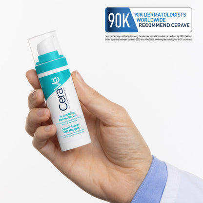 CeraVe Resurfacing Retinol Serum with Licorice Root and Niacinamide reducing acne marks on skin