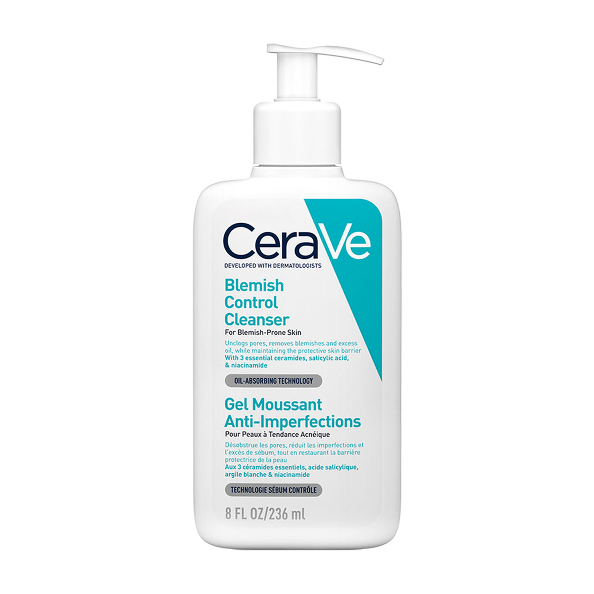 CeraVe Blemish Control Cleanser With 2% Salicylic Acid & Niacinamide For Acne-Prone Skin