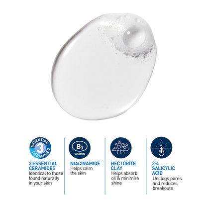 CeraVe Blemish Control Cleanser With 2% Salicylic Acid & Niacinamide For Acne-Prone Skin