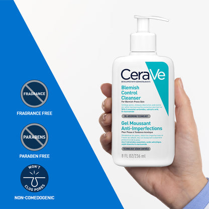 CeraVe Blemish Control Cleanser With 2% Salicylic Acid & Niacinamide For Acne-Prone Skin
