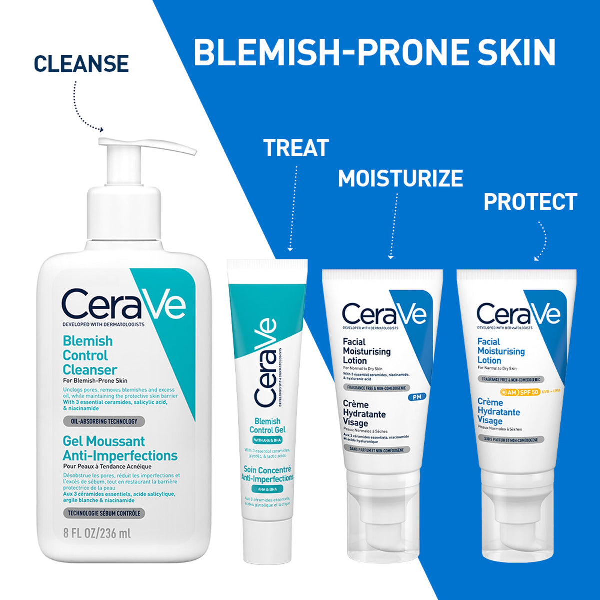 CeraVe Blemish Control Cleanser With 2% Salicylic Acid & Niacinamide For Acne-Prone Skin
