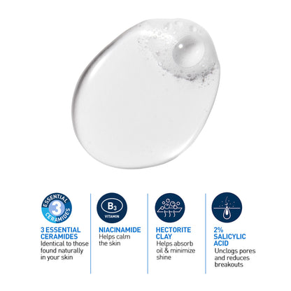 CeraVe Blemish Control Cleanser With 2% Salicylic Acid & Niacinamide For Acne-Prone Skin