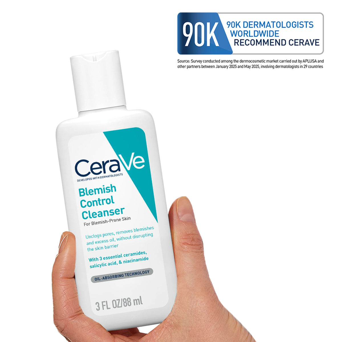 CeraVe Blemish Control Cleanser With 2% Salicylic Acid & Niacinamide For Acne-Prone Skin