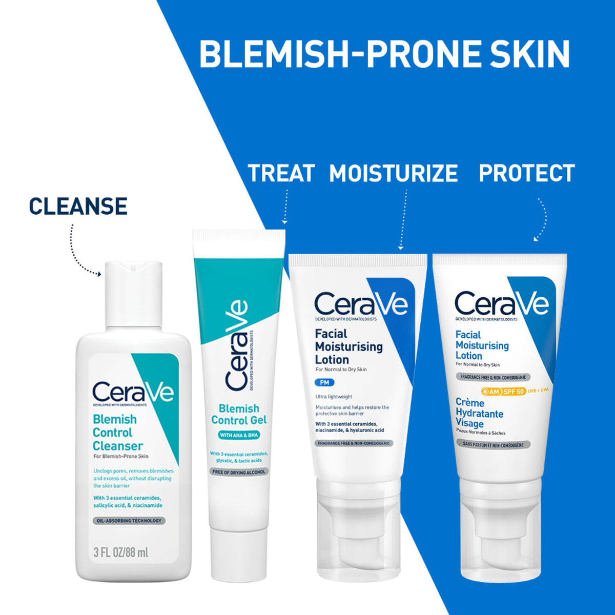 CeraVe Blemish Control Cleanser With 2% Salicylic Acid & Niacinamide For Acne-Prone Skin