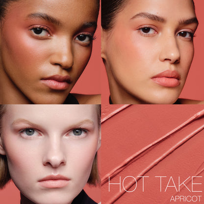 NARS The Multiple Hot Take in shade, creamy multi-purpose stick for lips, cheeks, and eyes, with warm coral hue and smooth texture.