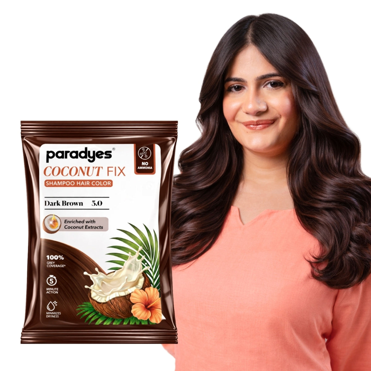 Paradyes Coconut Fix Shampoo Hair Color - Dark Brown 3.0