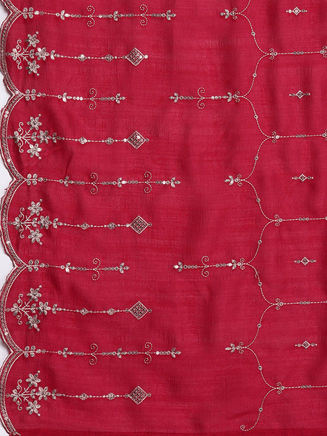 Indyancart IE Ethnic Motifs Embroidered Sequinned Kurta with Trousers & Dupatta