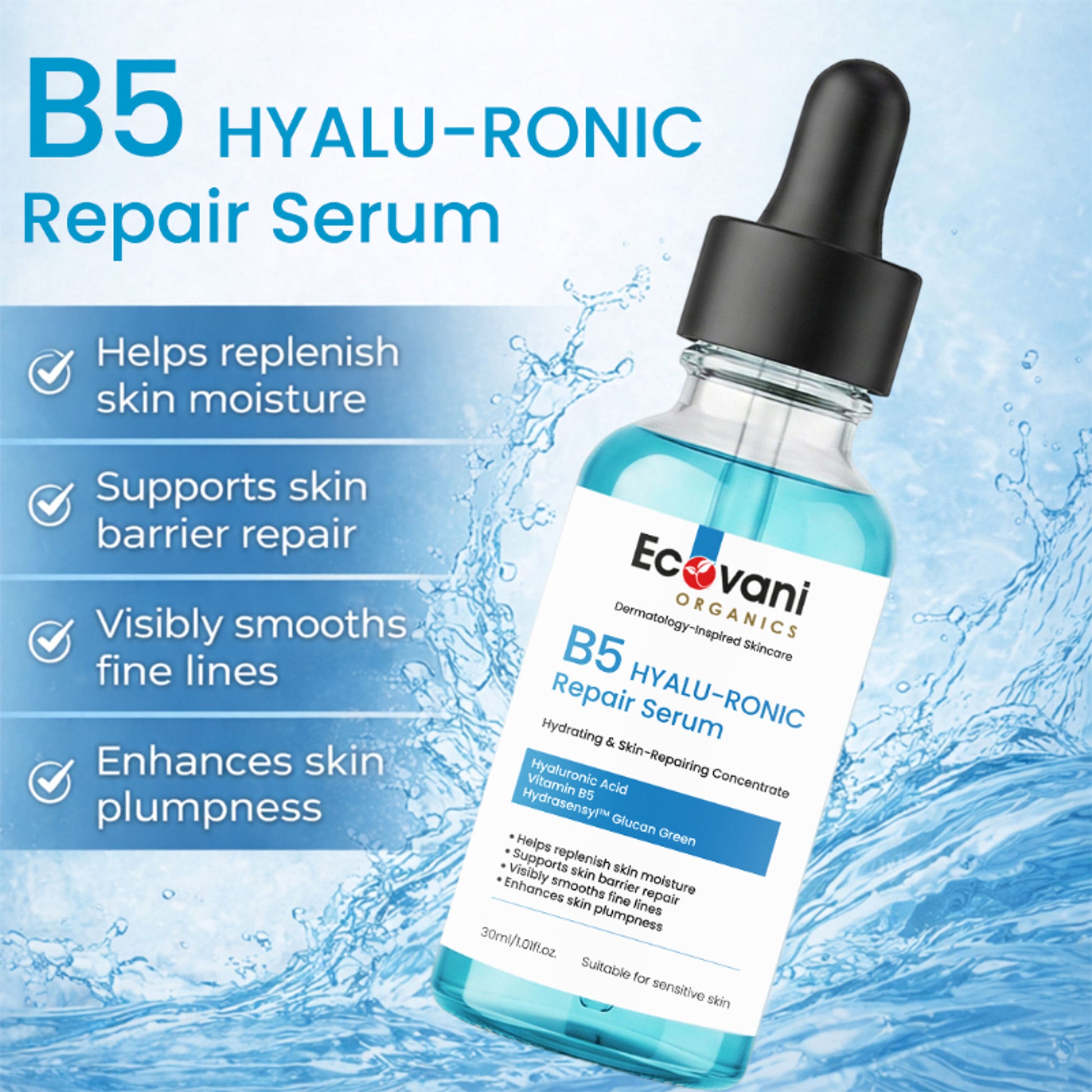 ECOVANI Hyaluronic Acid Face Serum With Vitamin B5