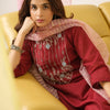 Indyancart SN Women's Embroidered Round Neck Straight Beads and Stones Kurta With Trouser & Dupatta