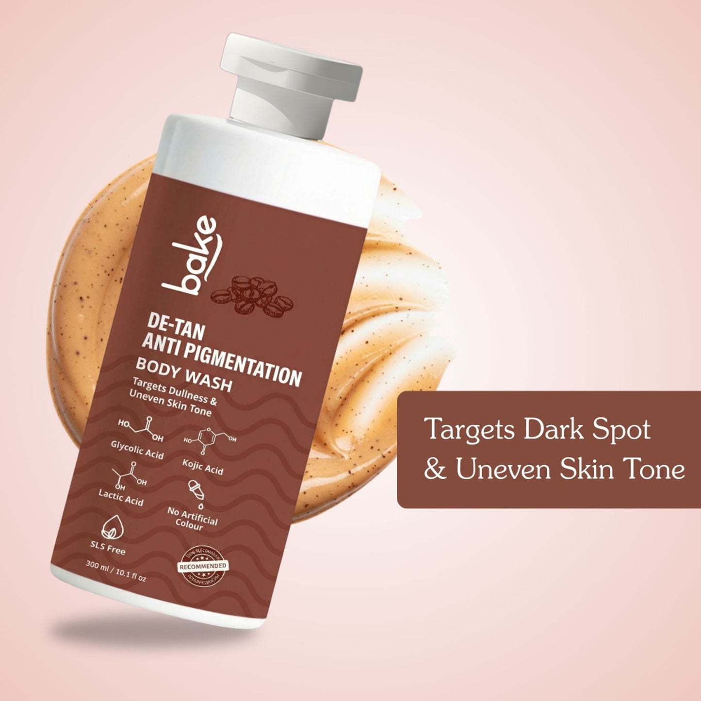 BAKE De-Tan Anti Pigmentation Coffee Body Wash for Dark Spots, Pigmentation, Tanning & Tan Removal