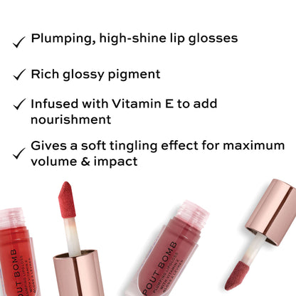 Makeup Revolution Pout Bomb Plumping Gloss - Juicy Red