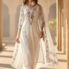 Dhiyona IE Floral Embroidered Thread Work Pure Cotton Straight Kurta With Trousers & Dupatta