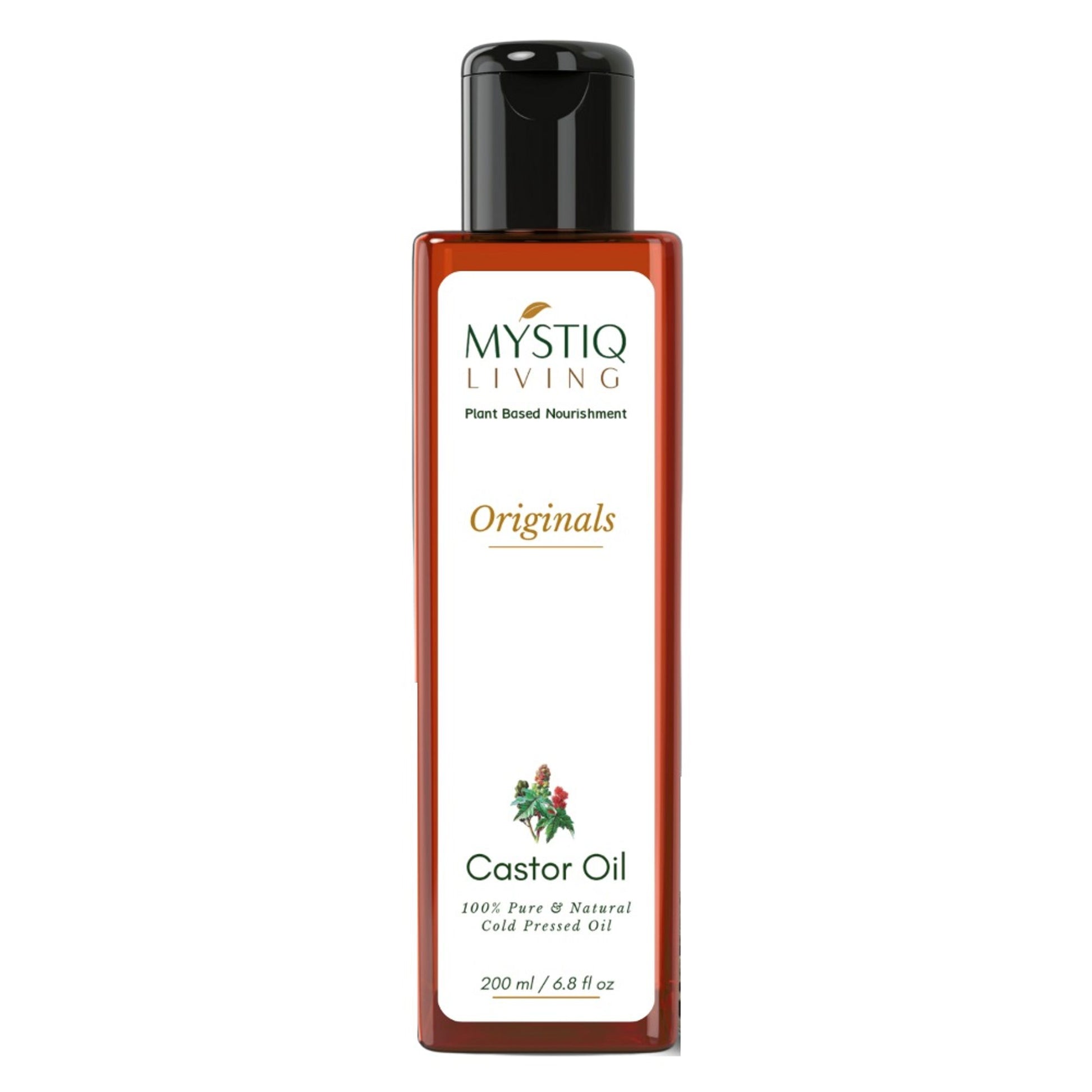 Mystiq Living Castor Oil 100% Pure & Cold Pressed For Hair Growth, Skin, Eyes, Face and Body