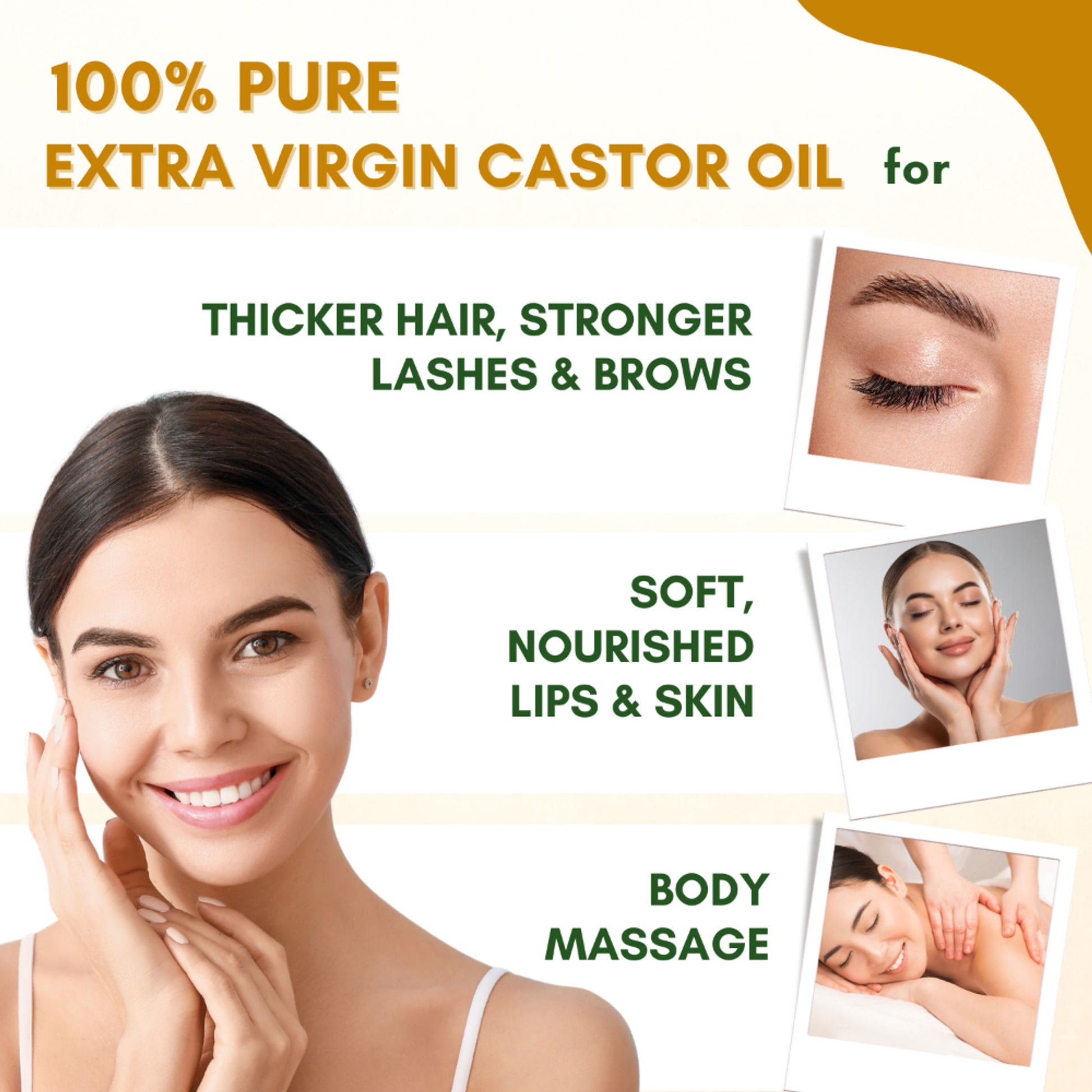 Mystiq Living Castor Oil 100% Pure & Cold Pressed For Hair Growth, Skin, Eyes, Face and Body