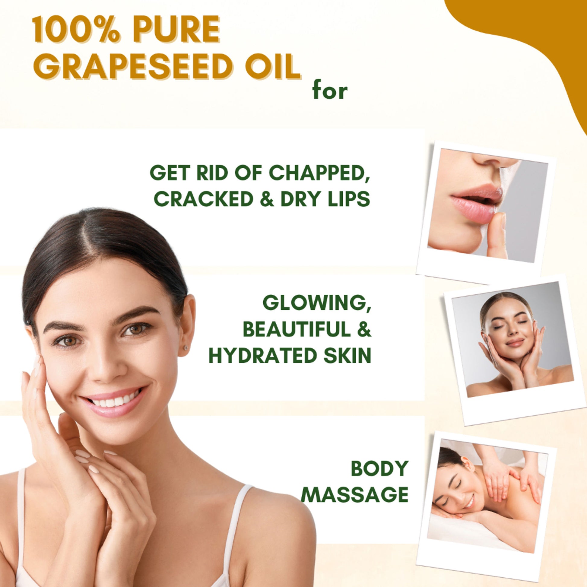 Mystiq Living Grapeseed Oil For Hair Growth, Face & Skin 100% Pure & Cold Pressed