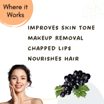 Mystiq Living Grapeseed Oil For Hair Growth, Face & Skin 100% Pure & Cold Pressed