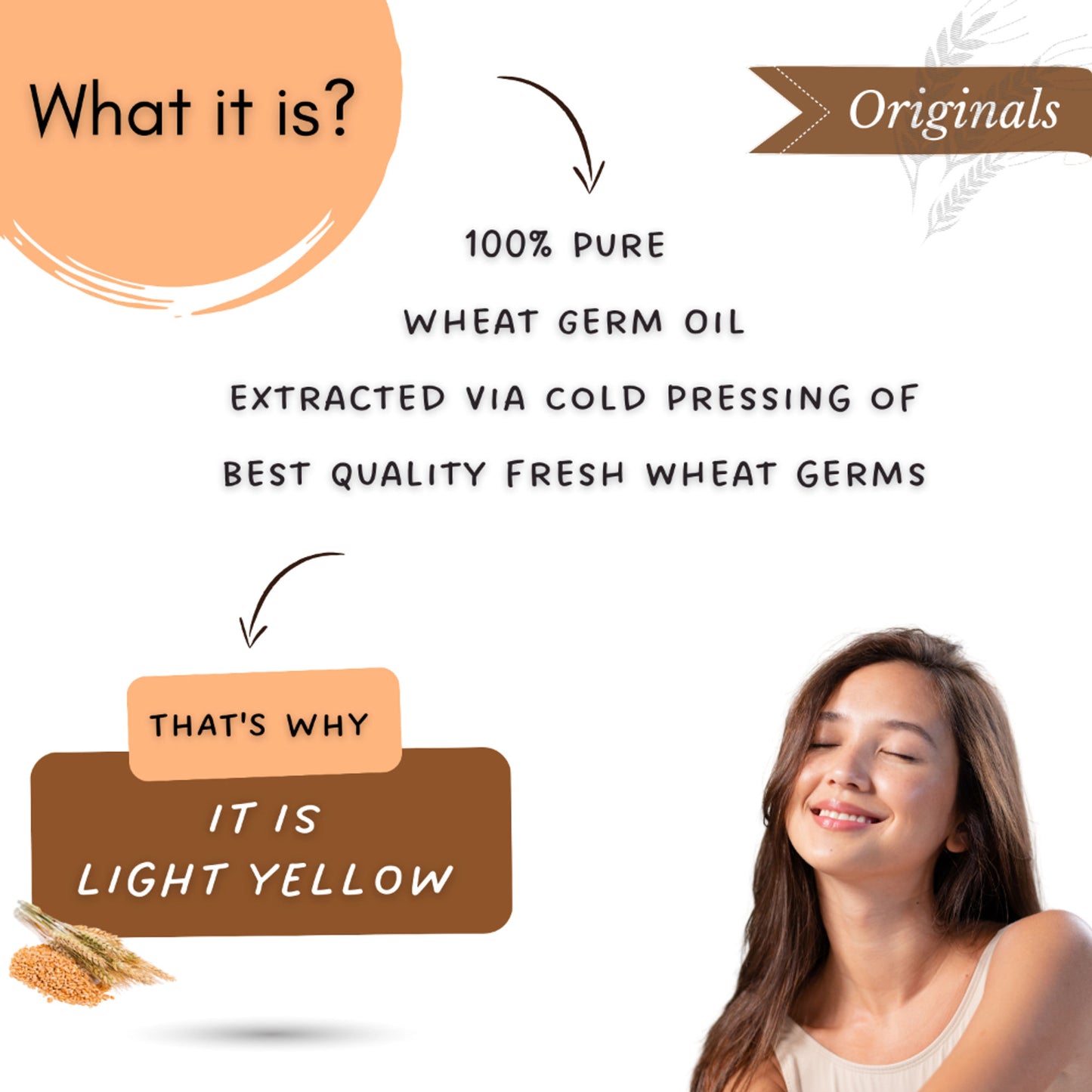 Mystiq Living Wheat Germ Oil For Hair, Face, Body & Skin - Cold Pressed & Organic