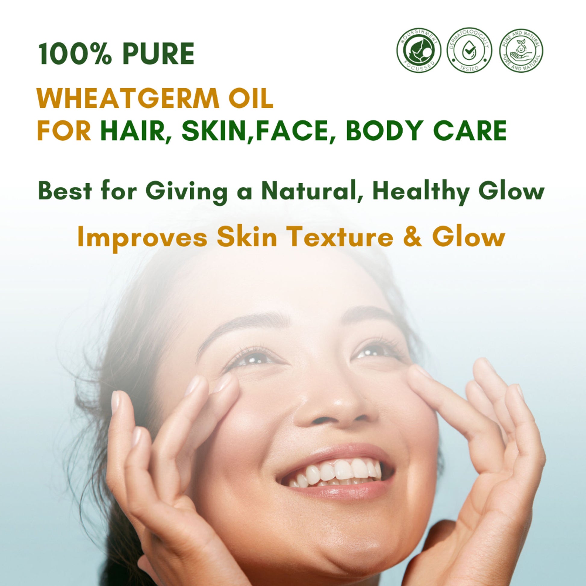 Mystiq Living Wheat Germ Oil For Hair, Face, Body & Skin - Cold Pressed & Organic