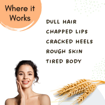 Mystiq Living Wheat Germ Oil For Hair, Face, Body & Skin - Cold Pressed & Organic