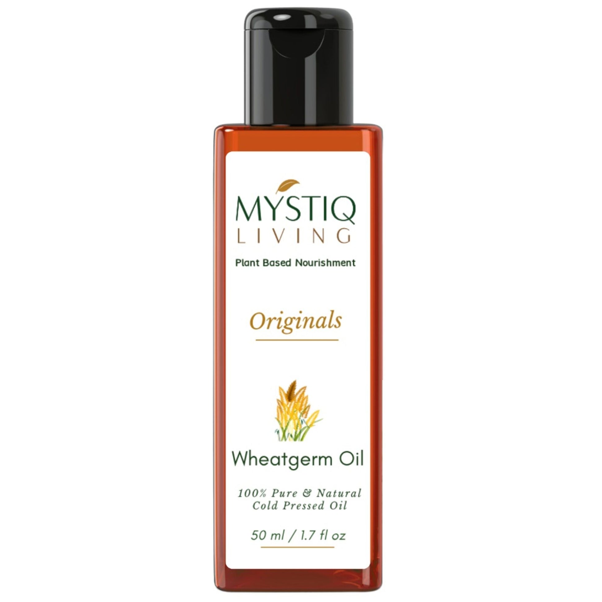 Mystiq Living Wheat Germ Oil For Hair, Face, Body & Skin - Cold Pressed & Organic