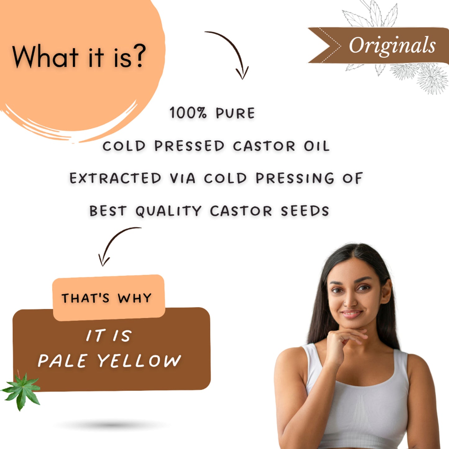 Mystiq Living Castor Oil 100% Pure & Cold Pressed For Hair Growth, Skin, Eyes, Face and Body