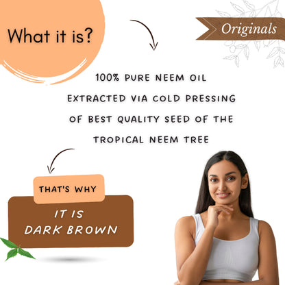 Mystiq Living Neem Oil, Pure Cold Pressed, Organic For Hair Growth, Dandruff, Lice & Skin