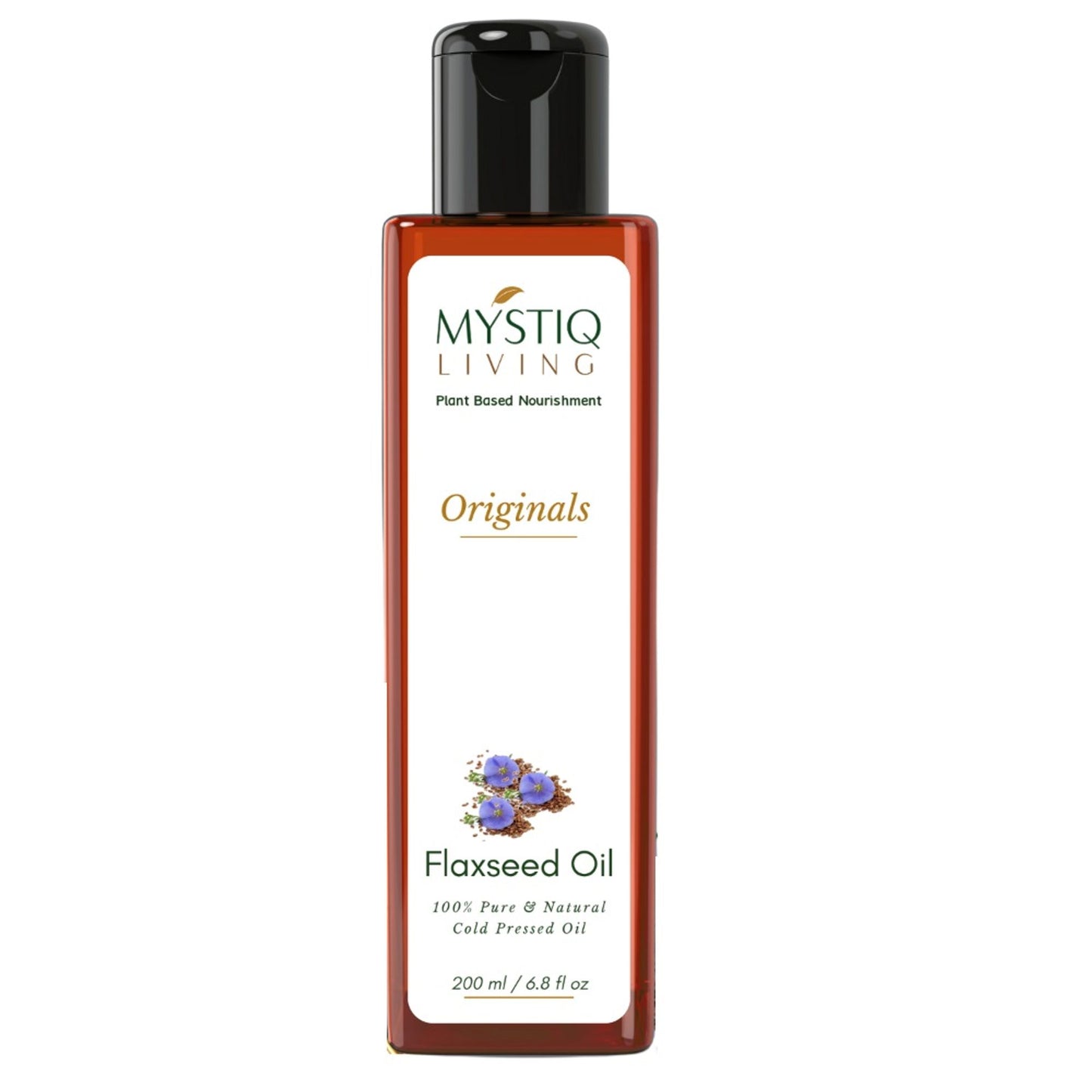 Mystiq Living Flaxseed Oil for Hair, Face & Skin, 100% Pure Cold Pressed and Organic with Omega 3