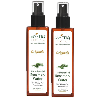 Mystiq Living Rosemary Water Hair Spray, Promotes Hair Growth, Anti Frizz & Damage Control - Pack 2