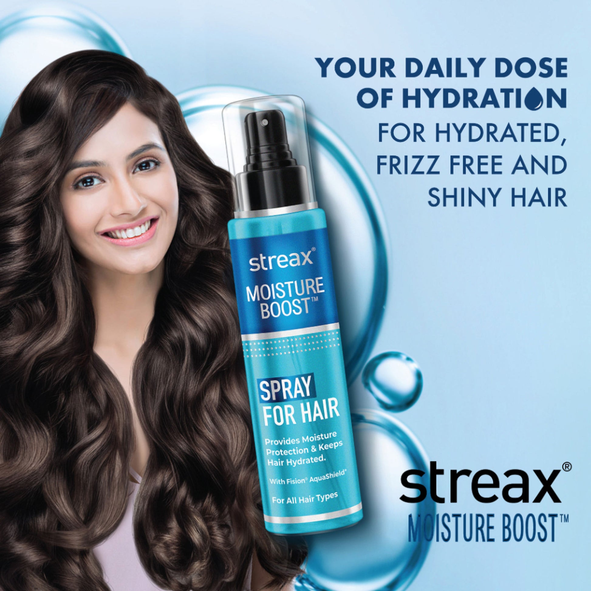 Streax Moisture Boost Spray Hair Serum, For Dry & Frizzy Hair