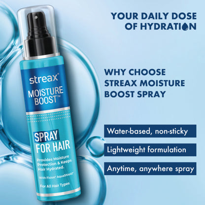 Streax Moisture Boost Spray Hair Serum, For Dry & Frizzy Hair