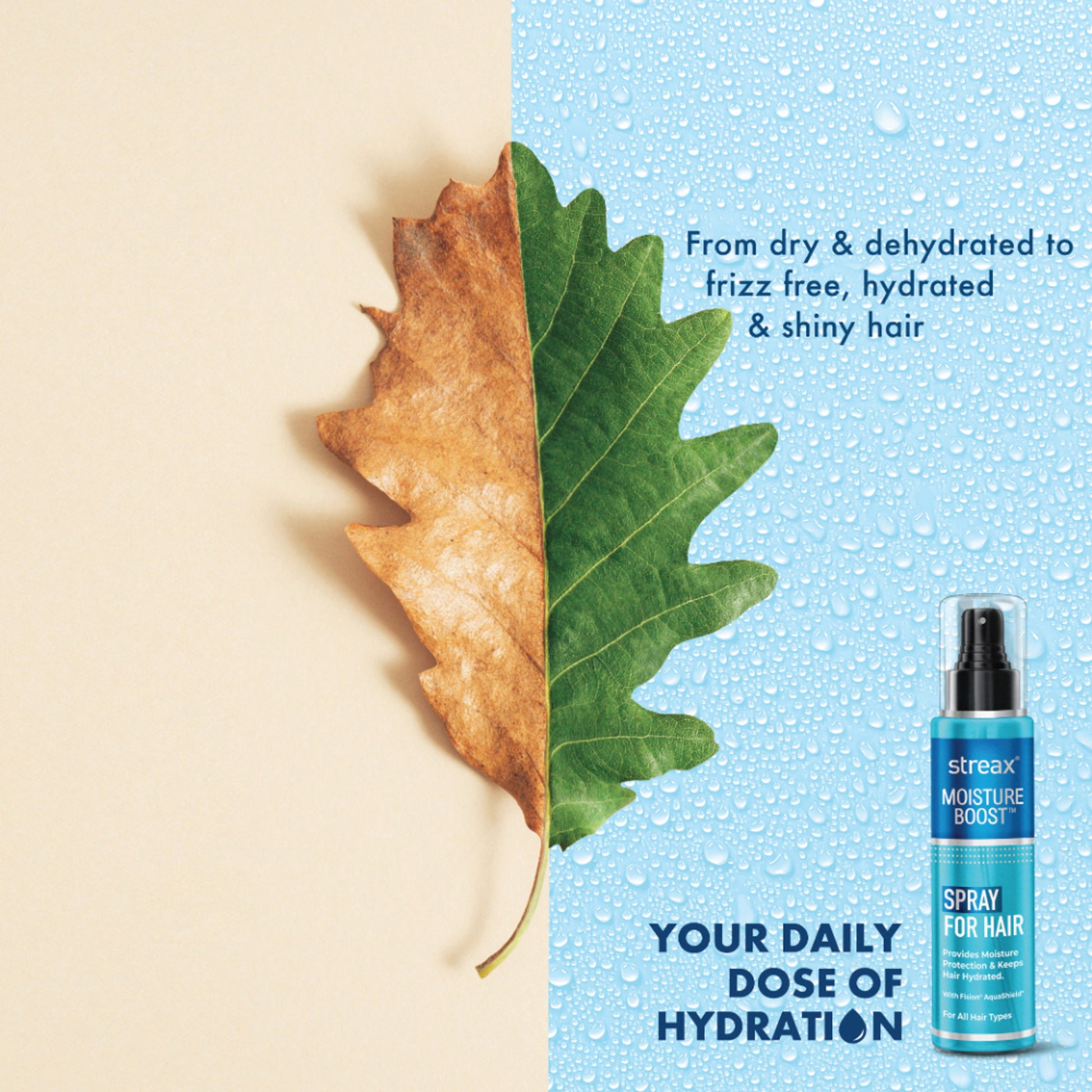 Streax Moisture Boost Spray Hair Serum, For Dry & Frizzy Hair