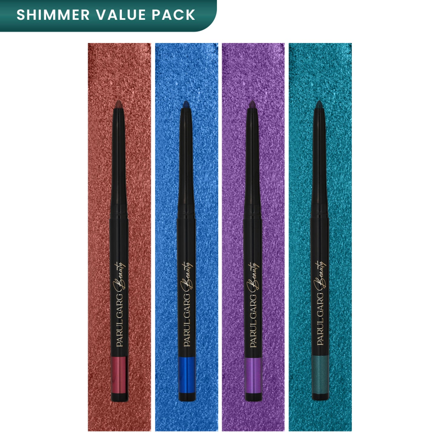 Parul Garg Beauty Bold Define Kajal Smudge-Proof, Long-Lasting (Shimmer Bright, Pack Of 4)