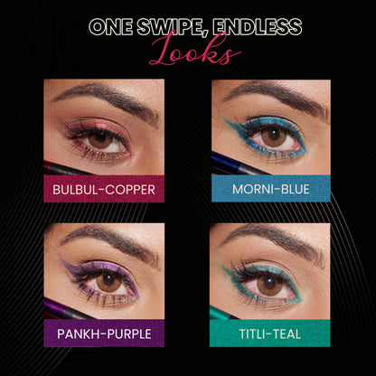 Parul Garg Beauty Bold Define Kajal Smudge-Proof, Long-Lasting (Shimmer Bright, Pack Of 4)