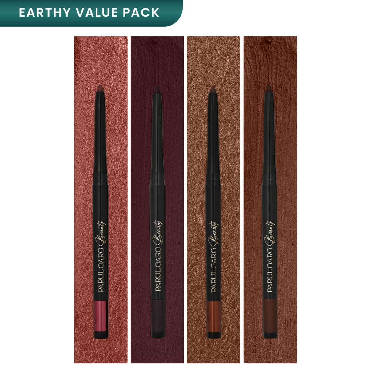 Parul Garg Beauty Bold Define Kajal Smudge-Proof, Long-Lasting (Earthy Elegance, Pack Of 4)