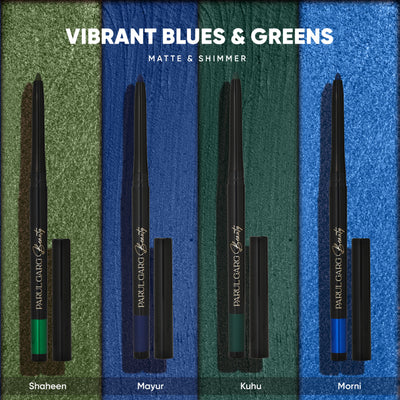 Parul Garg Beauty Bold Define Kajal Smudge-Proof, Long-Lasting (Vibrant Blues & Greens, Pack Of 4)