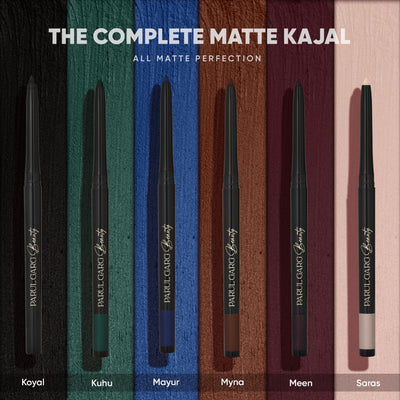 Parul Garg Beauty Bold Define Kajal Smudge-Proof, Long-Lasting (Complete Matte Collection,Pack Of 6)