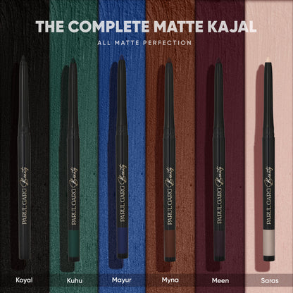 Parul Garg Beauty Bold Define Kajal Smudge-Proof, Long-Lasting (Complete Matte Collection,Pack Of 6)