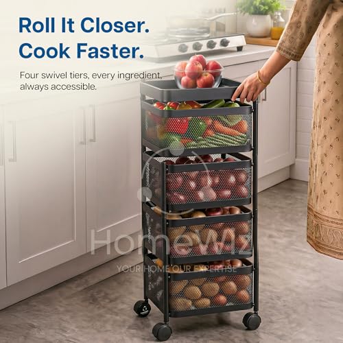 HomeWiz Square Kitchen Rack 4-Layer