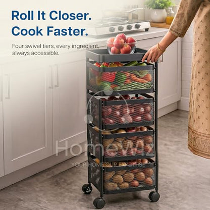 HomeWiz Square Kitchen Rack 4-Layer