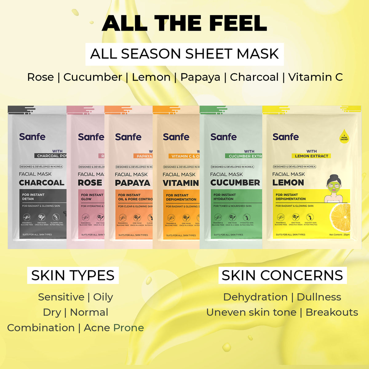 Sanfe Instant Depigmentation Lemon Facial Mask