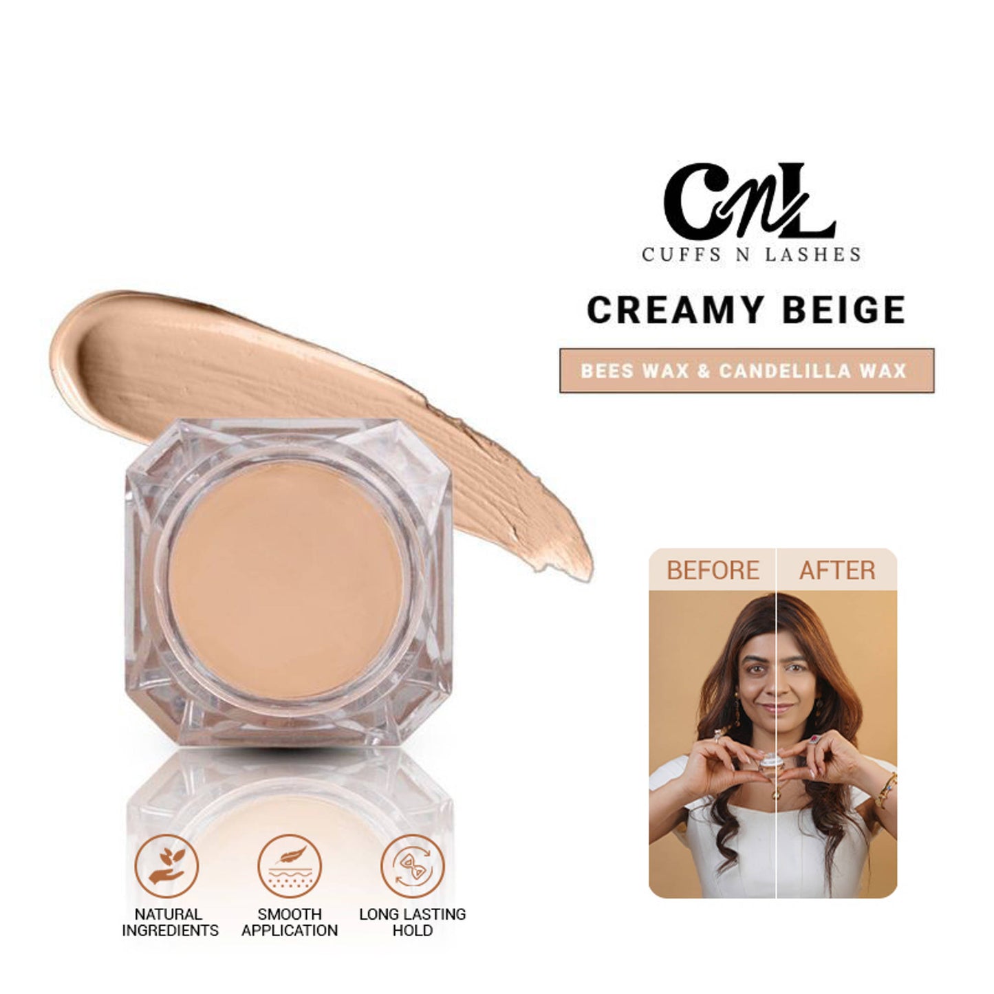 Cuffs N Lashes Cover Pot Concealer For Scars, Dark Circles, Acne & Pigmentation - Creamy Beige
