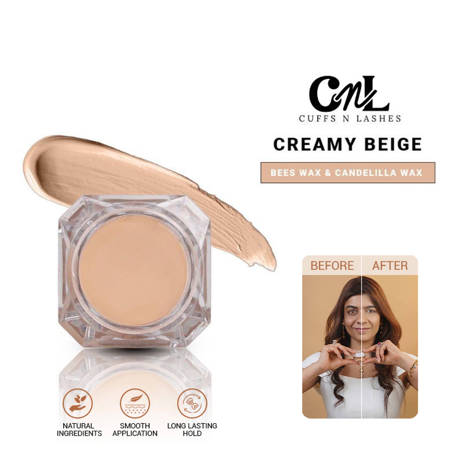 Cuffs N Lashes Cover Pot Concealer For Scars, Dark Circles, Acne & Pigmentation - Creamy Beige