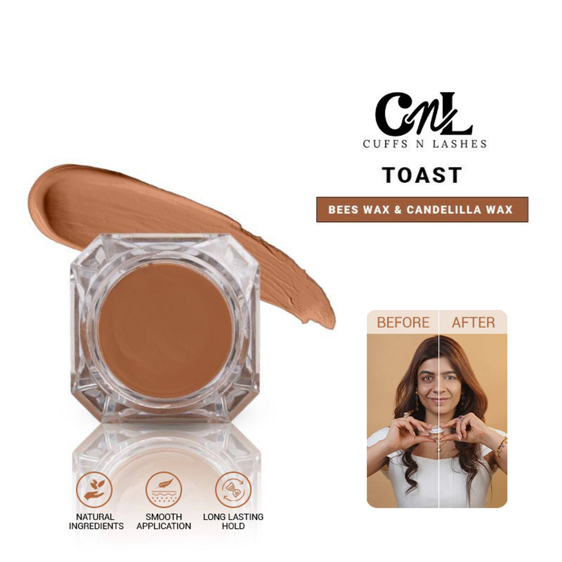 Cuffs N Lashes Cover Pot Concealer For Scars, Dark Circles, Acne & Pigmentation - Toast