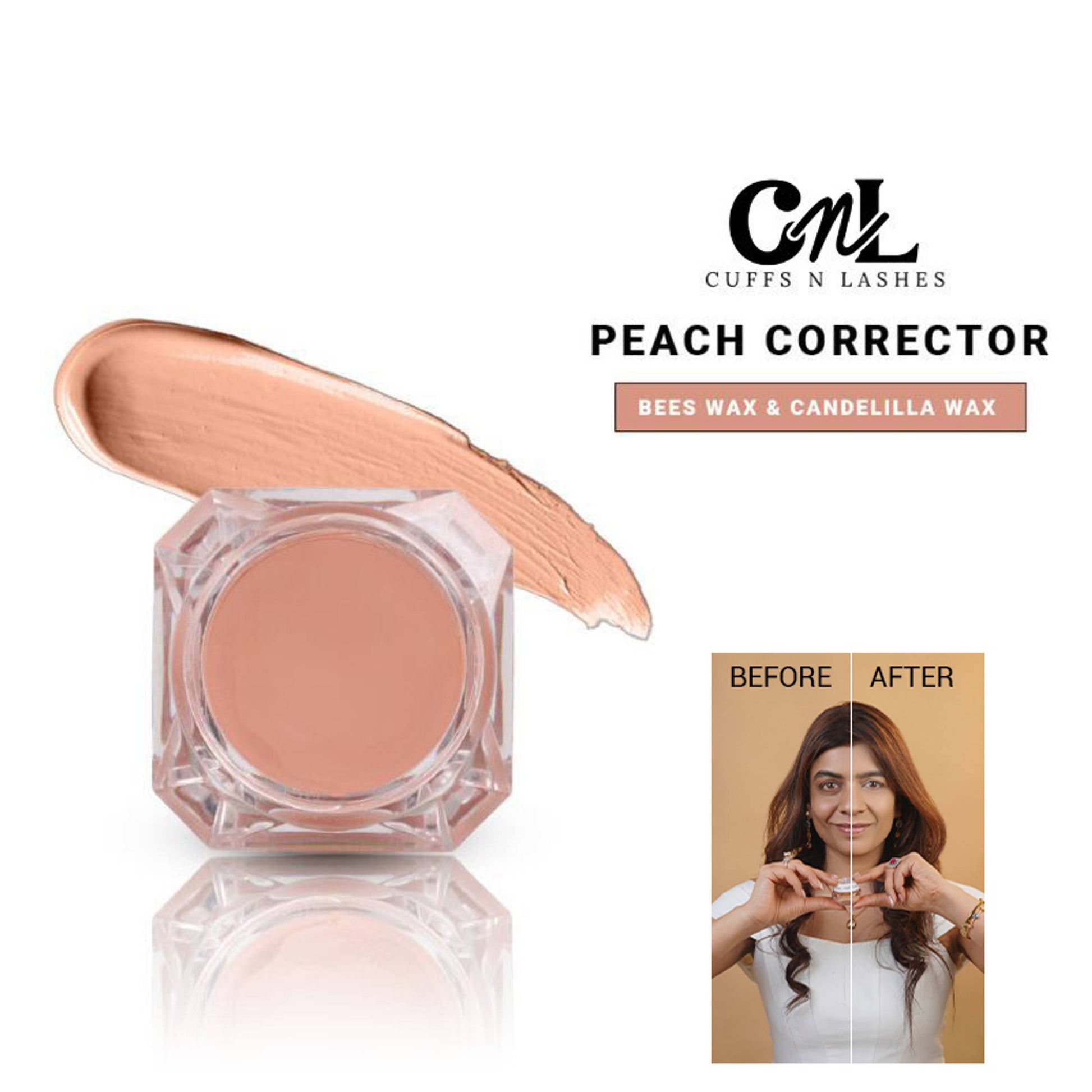 Cuffs N Lashes Cover Pot Concealer For Scars, Dark Circles, Acne & Pigmentation - Peach Corrector