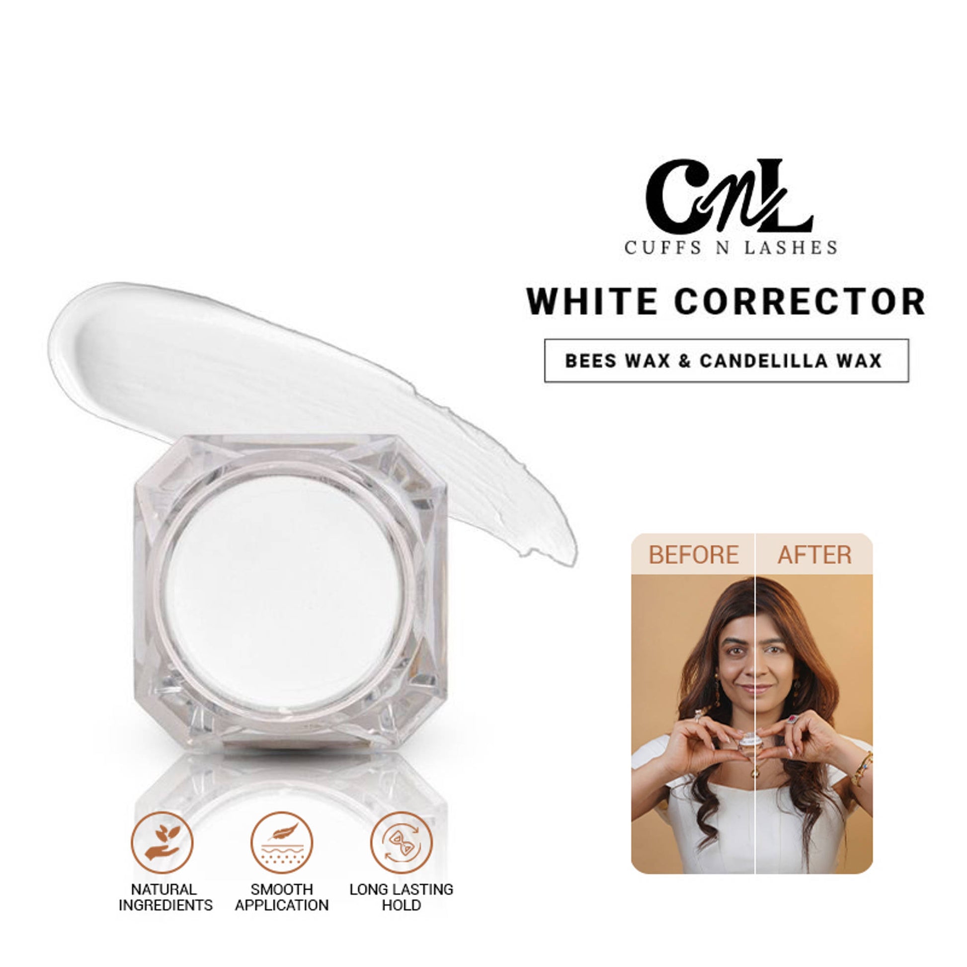 Cuffs N Lashes Cover Pot Concealer For Scars, Dark Circles, Acne & Pigmentation - White Corrector