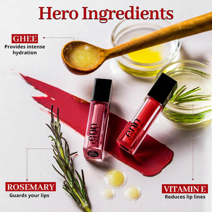 ENN Semi-Matte 12-Hrs Stay & Waterproof Liquid Lipstick Kit For Soft Lips- Perfect Nudes- Set of 5