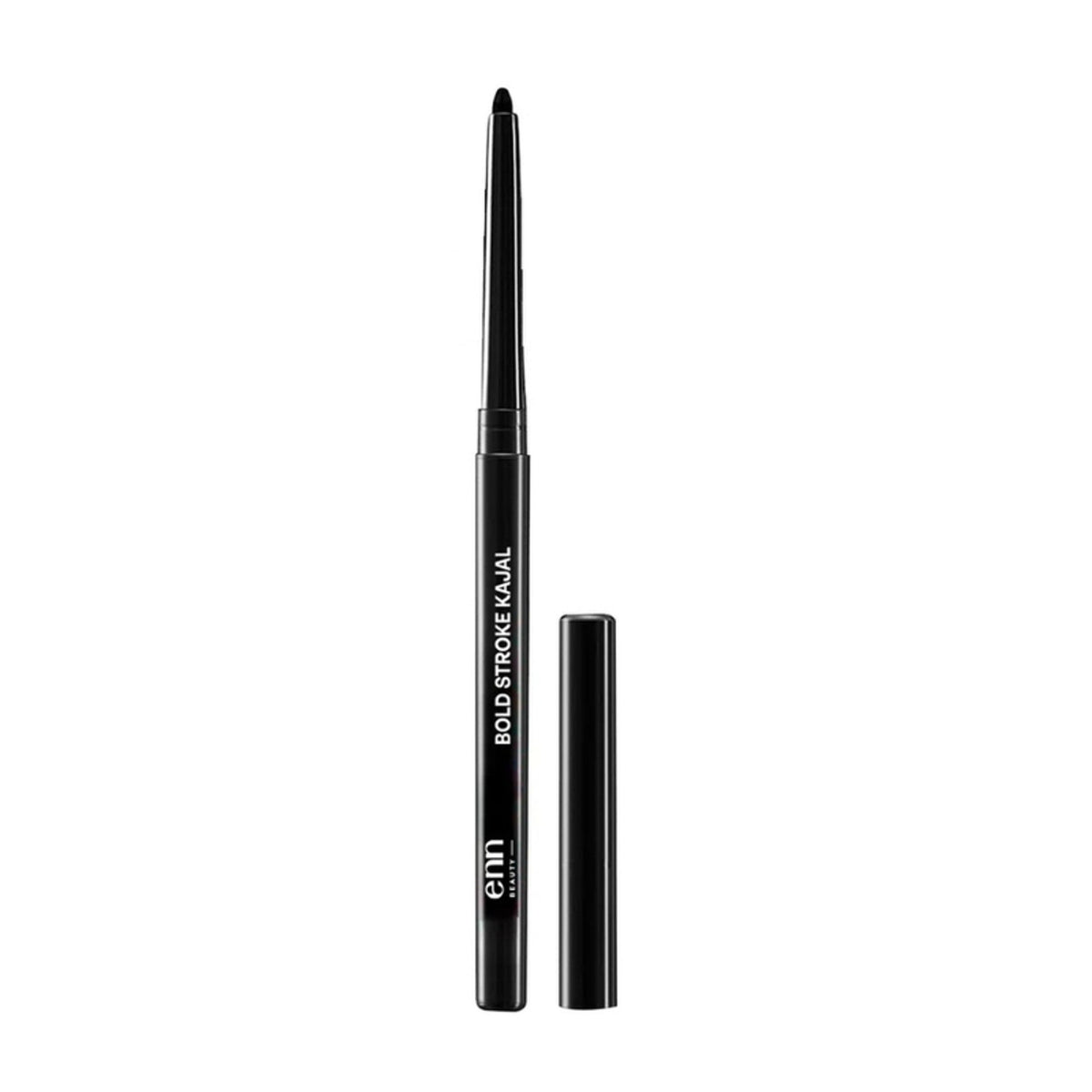 ENN Bold Stroke Kajal in intense black, waterproof and smudge-proof, perfect for long-lasting eye makeup.