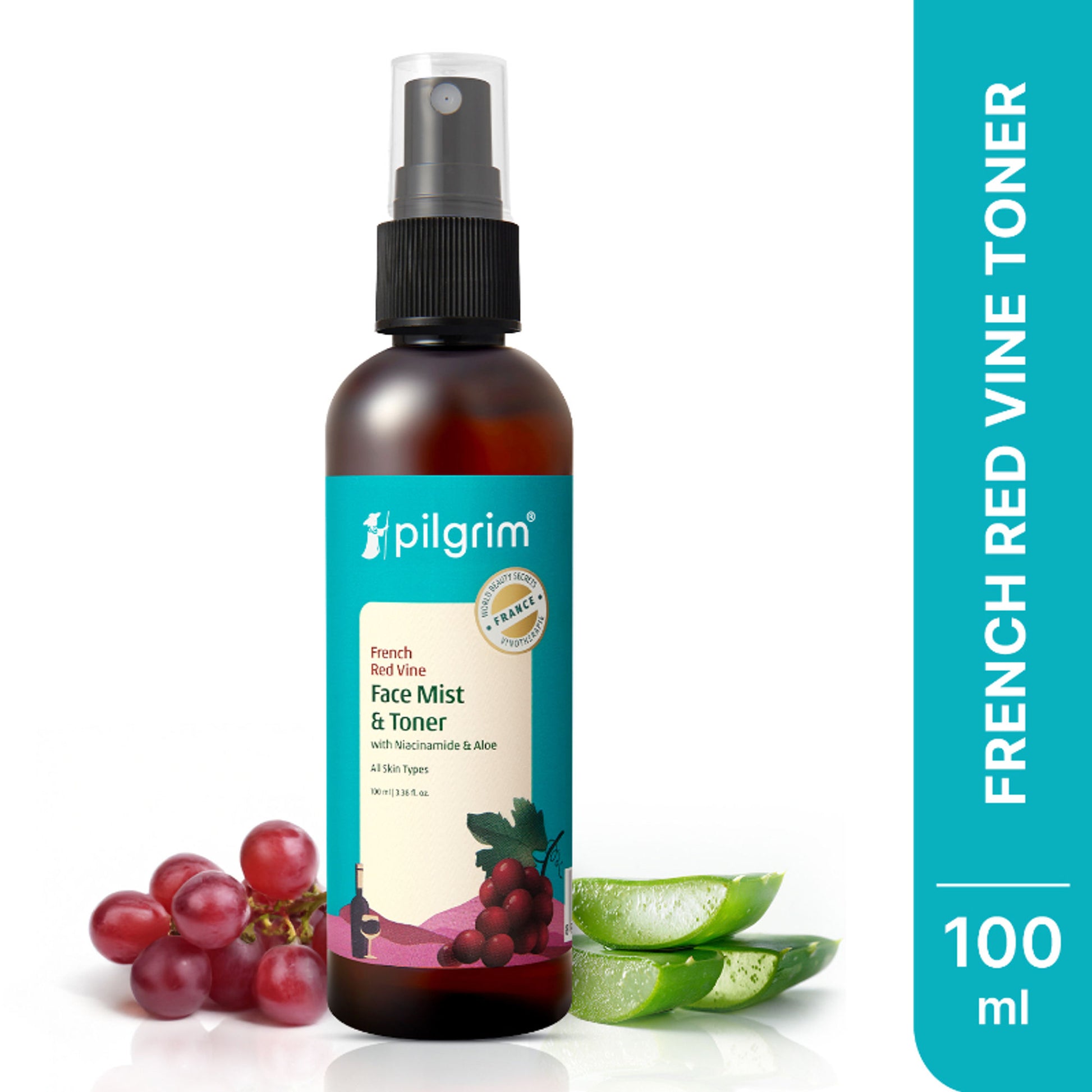 Pilgrim Red Vine Face Mist & Toner with Vitamin B3 & Aloe